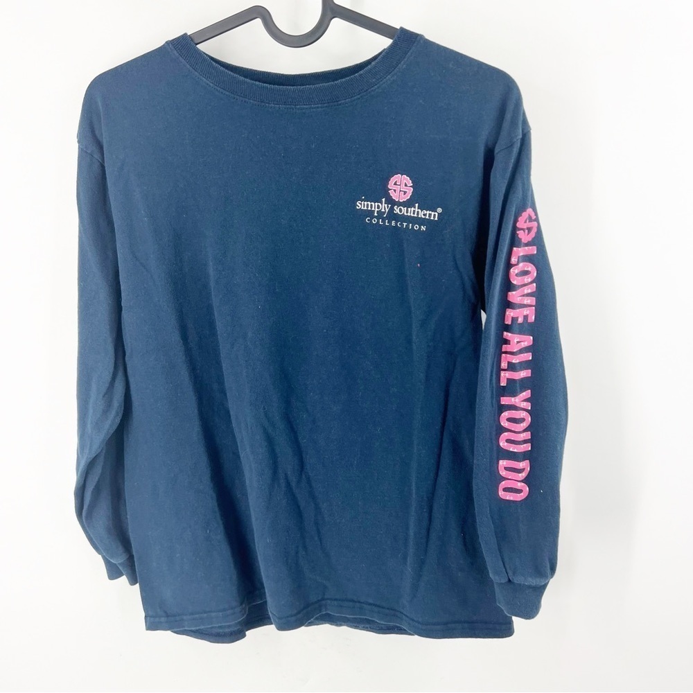 ✅ SIMPLY SOUTHERN NAVY WISH UPON A STAR LONG-SLEEVE T-SHIRT SIZE MEDIUM